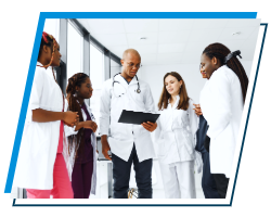 Physicians in white coats